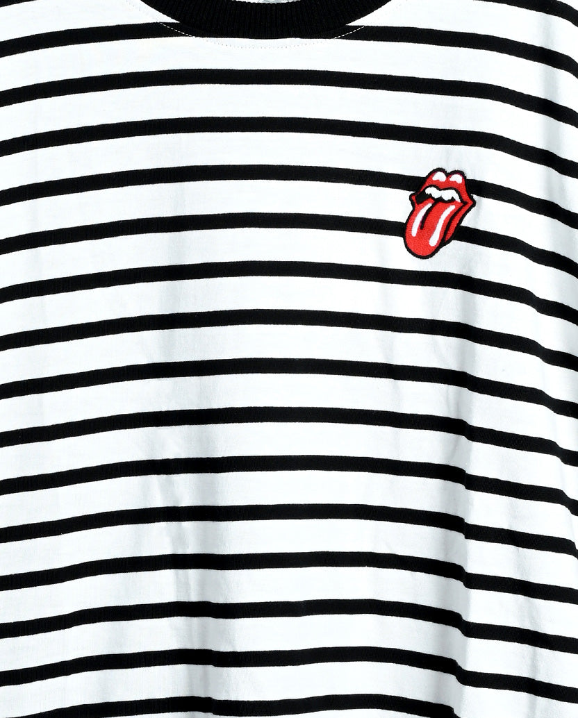Striped Embroidered Tongue T-Shirt Detail