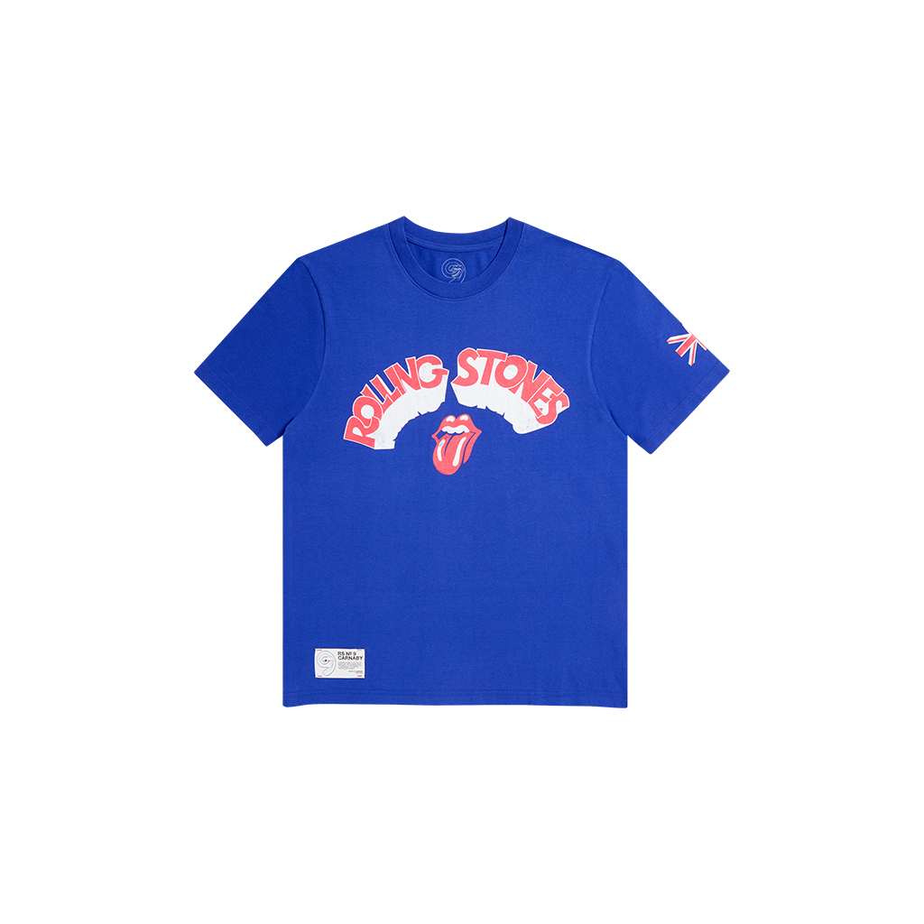 Rolling Stones Union Jack Crooked Blue T-Shirt 1