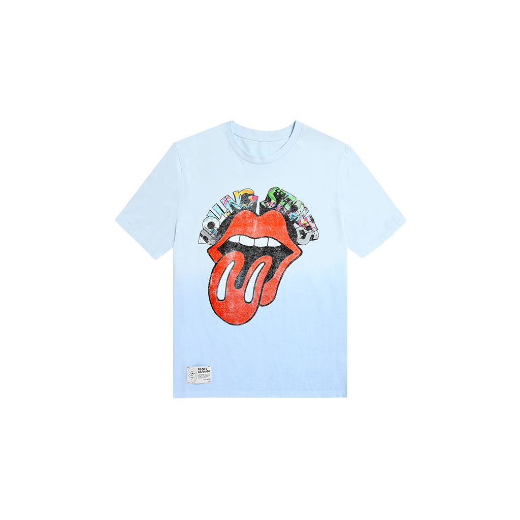 Rolling Stones Classic Tone Sketch Spray Tone Blue T-Shirt 1