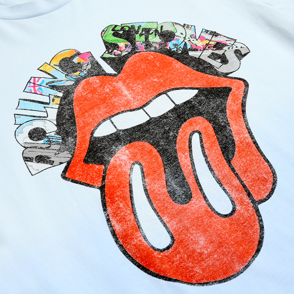 Rolling Stones Classic Tone Sketch Spray Tone Blue T-Shirt 3