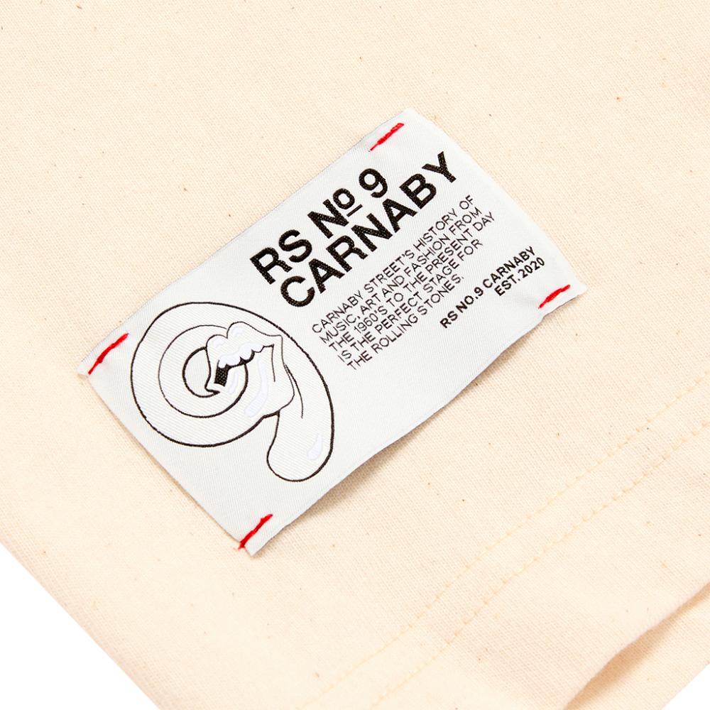 Rolling Stones Dripping Tongue Natural T-Shirt - Details