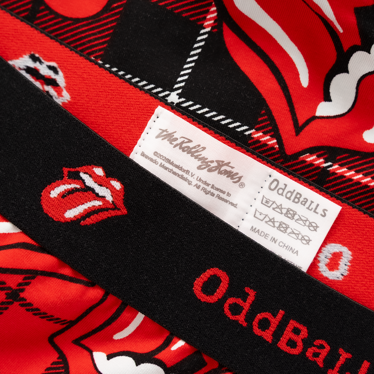 The Rolling Stones x OddBalls Tartan Bamboo Mens Boxer Shorts 3