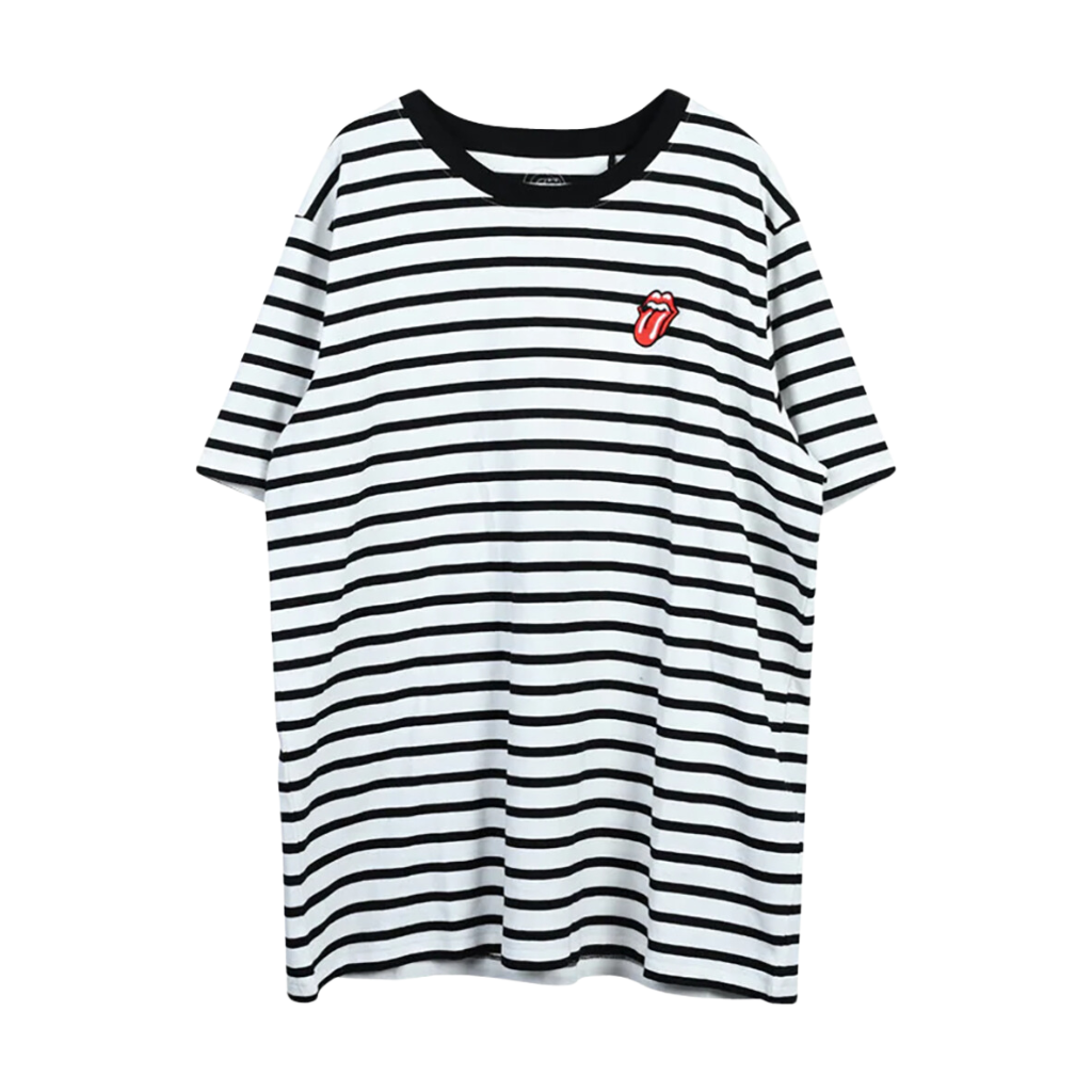 Striped Embroidered Tongue T-Shirt