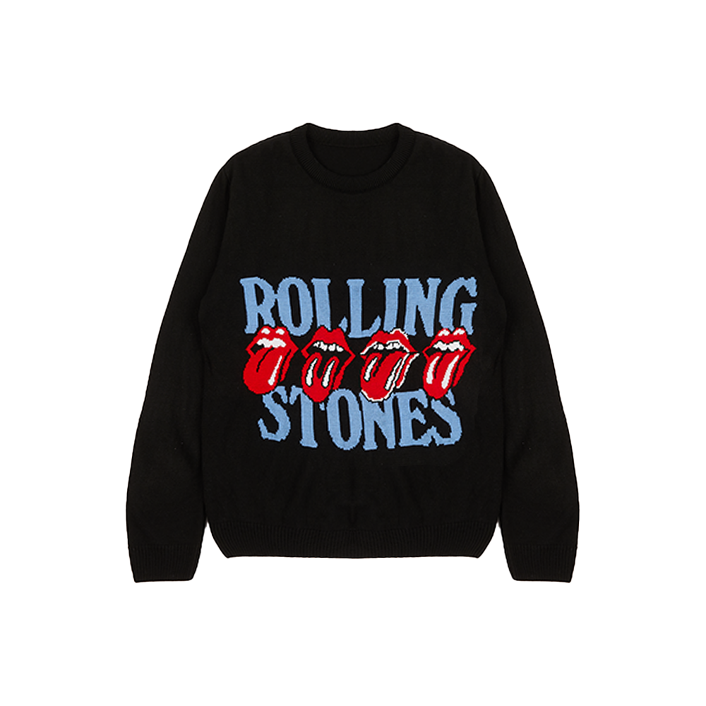 Rolling Stones Lick Holiday Sweater Front 