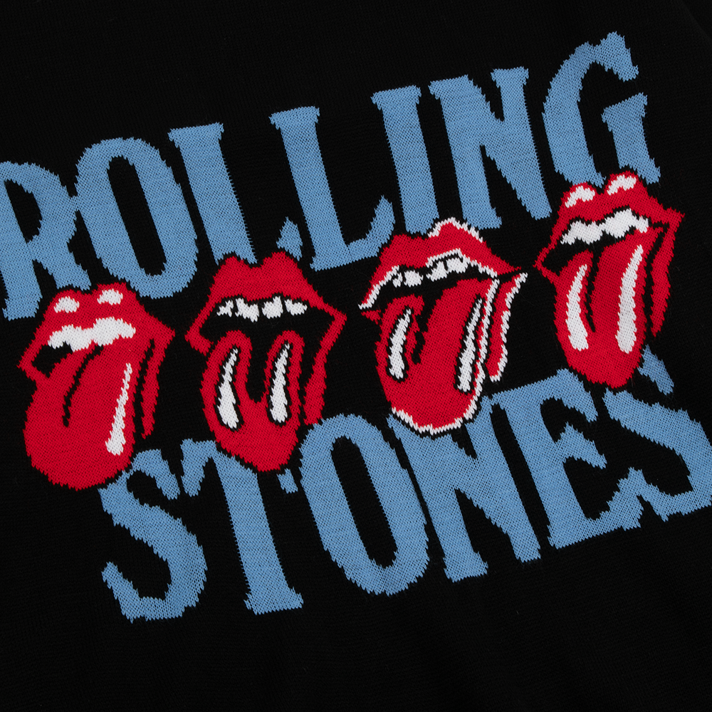 Rolling Stones Lick Holiday Sweater Front Detail 