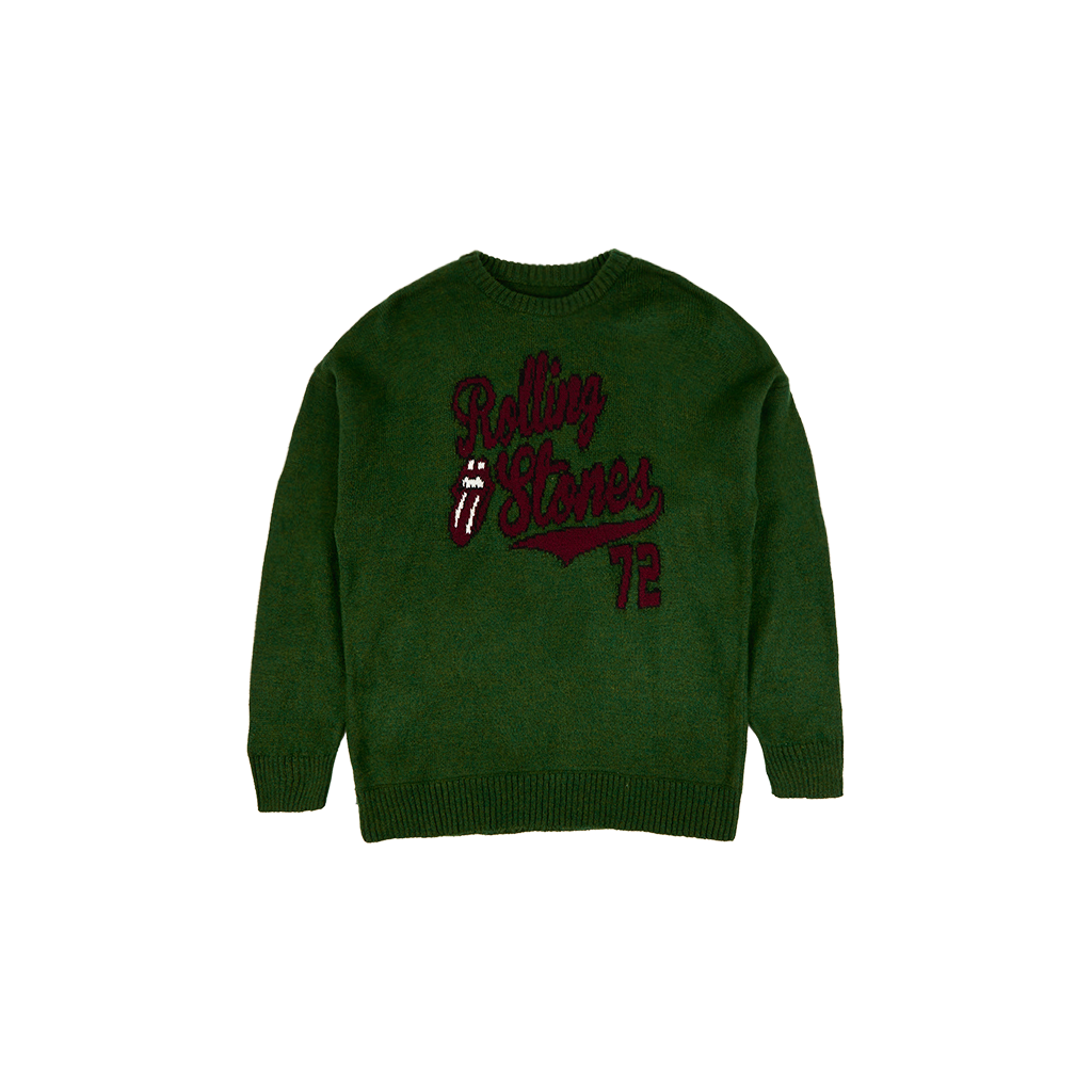 The Rolling Stones Green Knit Sweater Front