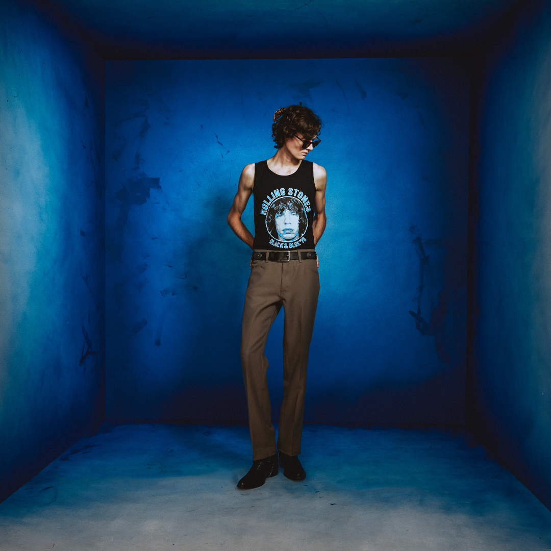 Black and Blue Mick Jagger Tank Top