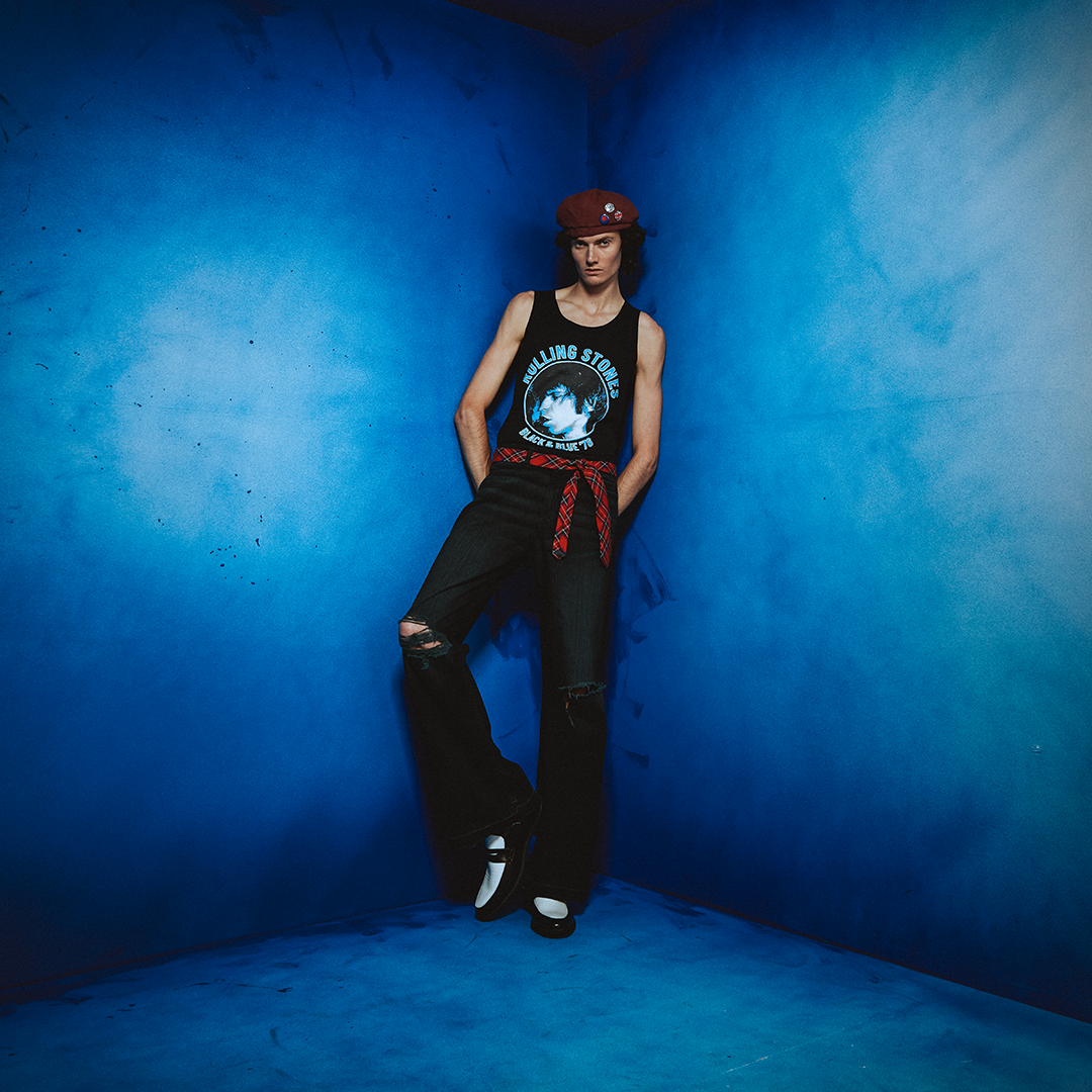Black and Blue Keith Richards Tank Top