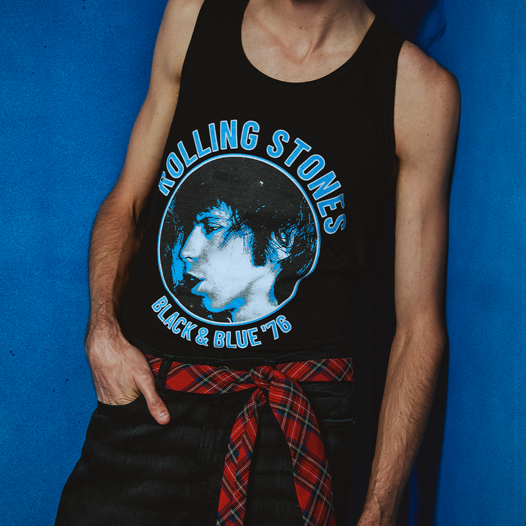 Black and Blue Keith Richards Tank Top
