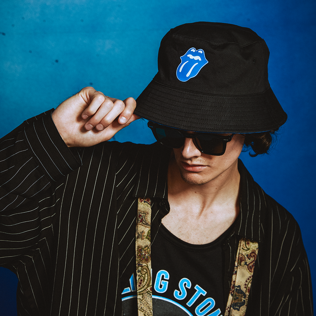 Black and Blue Reversible Bucket Hat
