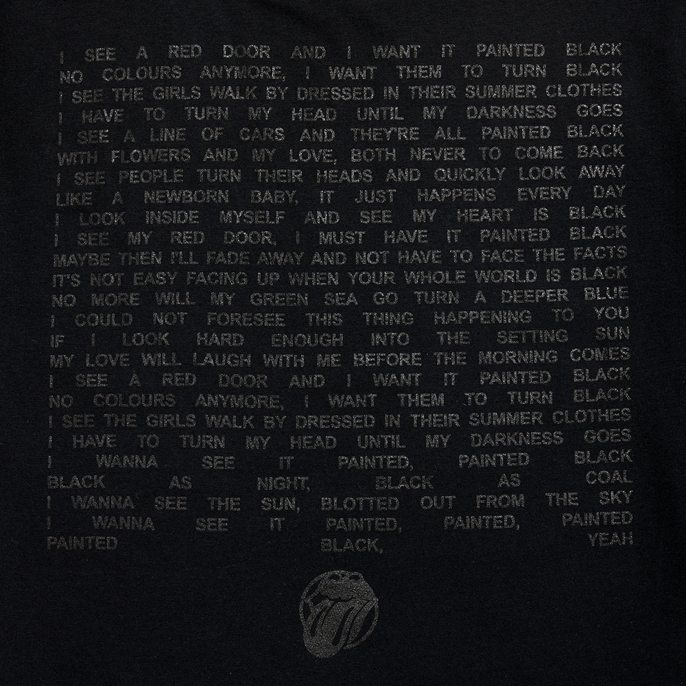 Paint It Black Tonal Lyric T-shirt-4