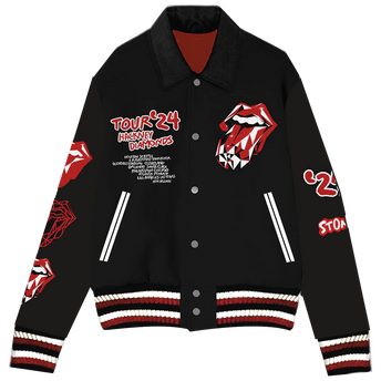 Limited Edition Hackney Diamonds Tour Tongue Varsity Jacket Front