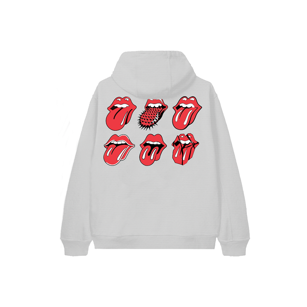 Rolling Stones Licks Ash Grey Zip Hoodie Back