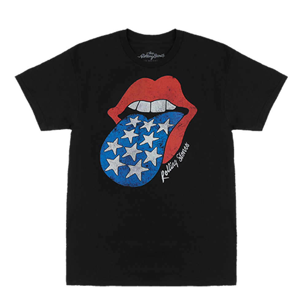 Americana Tongue Unisex Black T-Shirt Front 