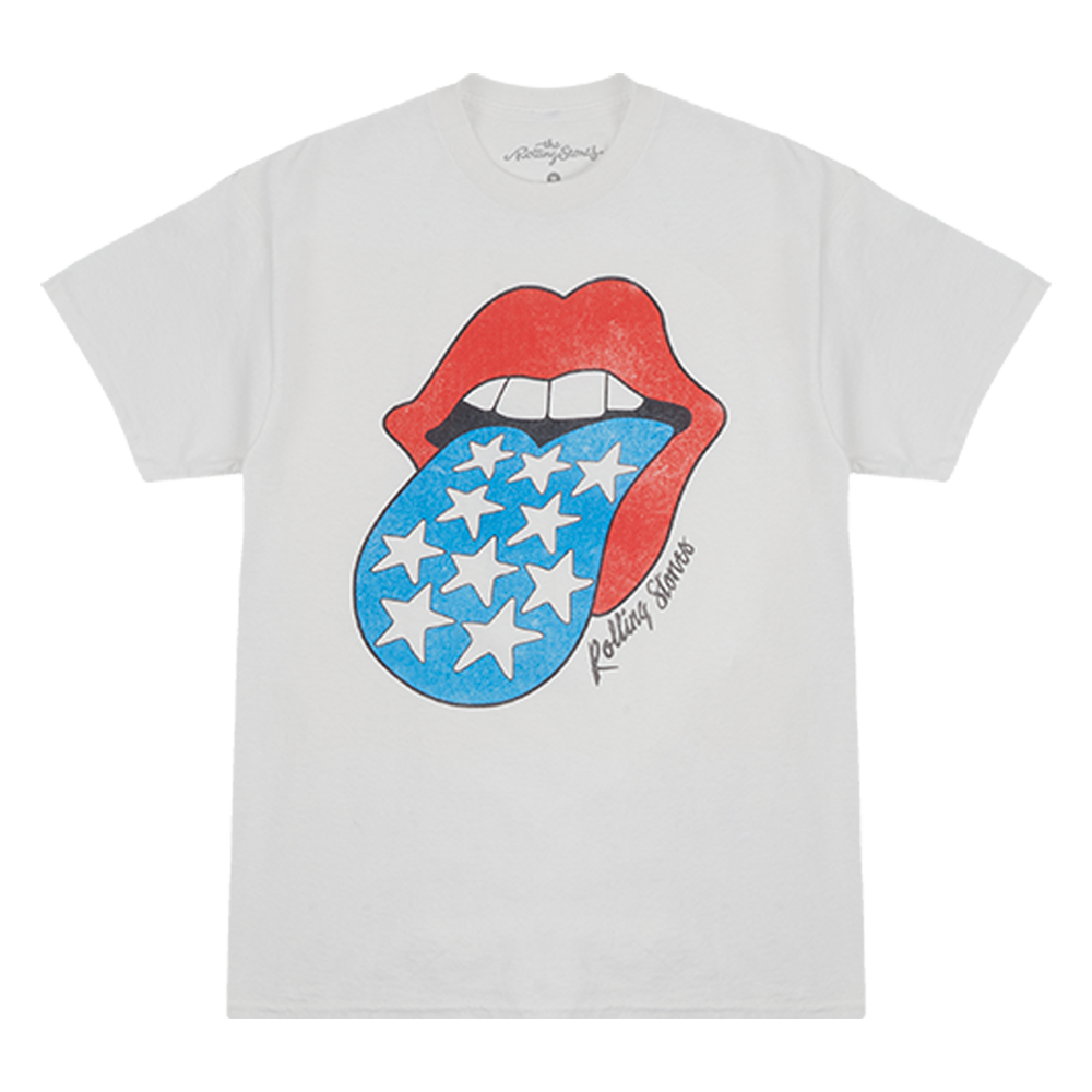 Americana Tongue Unisex White – Rolling The T-Shirt Stones
