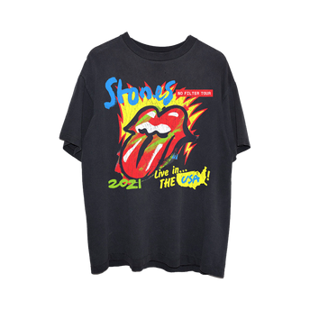 Black T-Shirt US – Stones The Flag Rolling Tongue
