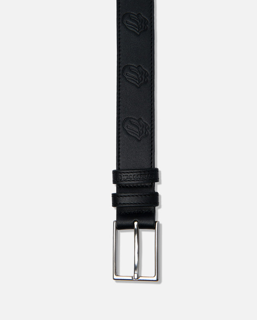 EMBOSSED CLASSIC TONGUE LEATHER BELT Buckle