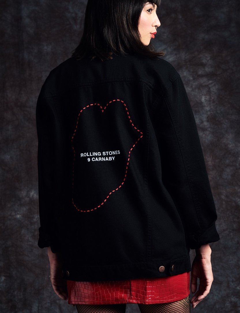 No9 Tongue Outline Embroidered Trucker Jacket Back Secondary
