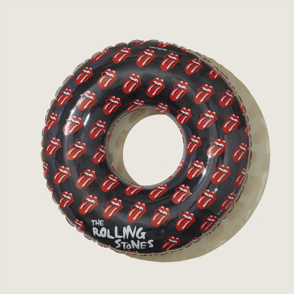 Stones x Sunnylife Tongue Print Black Pool Ring Float Front