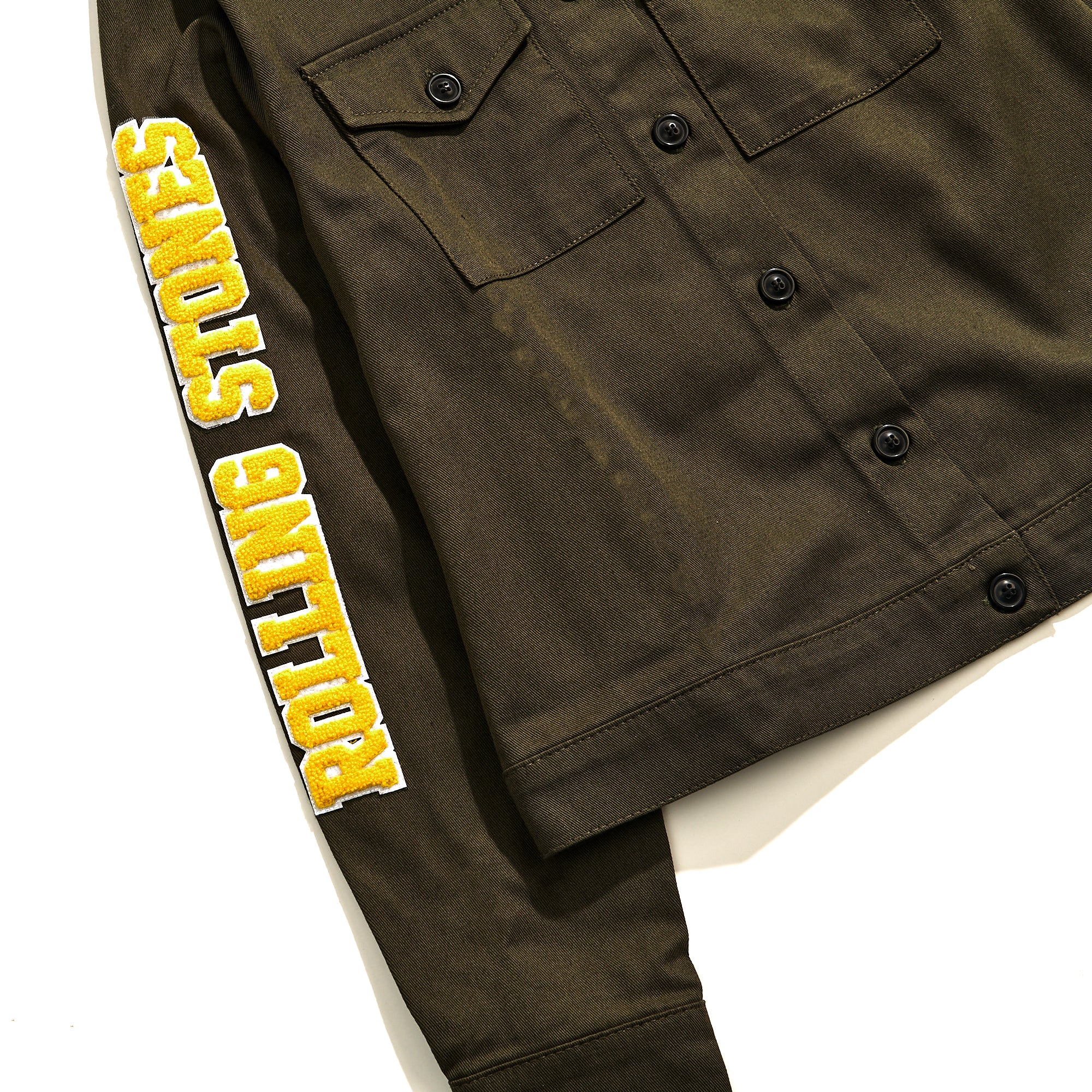 Cropped Military Cargo Jacket Arm Detail