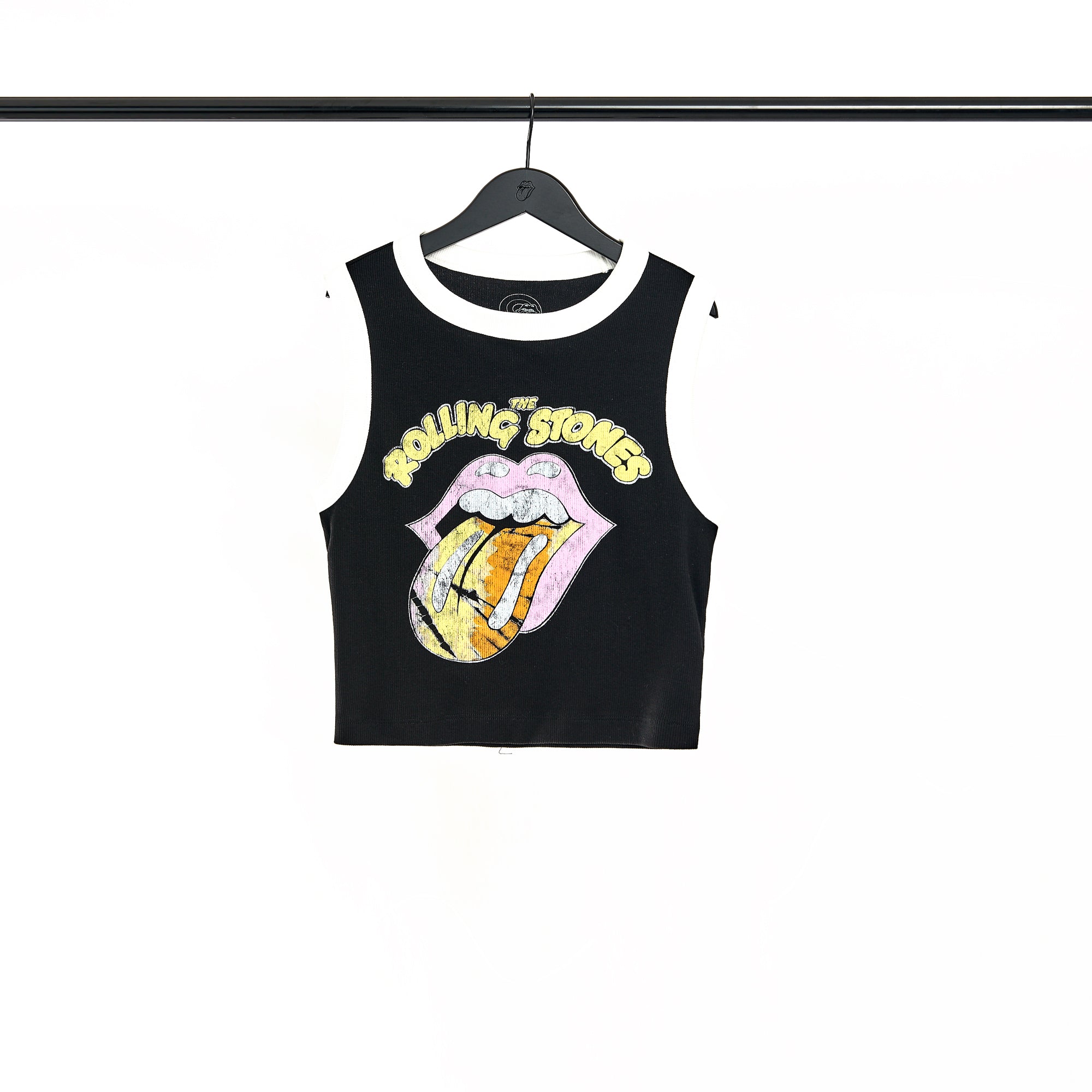 Tie Dye Tongue Cropped Ringer Tank Front