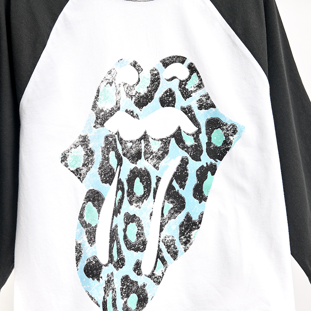 Leopard Print Tongue Cropped Raglan