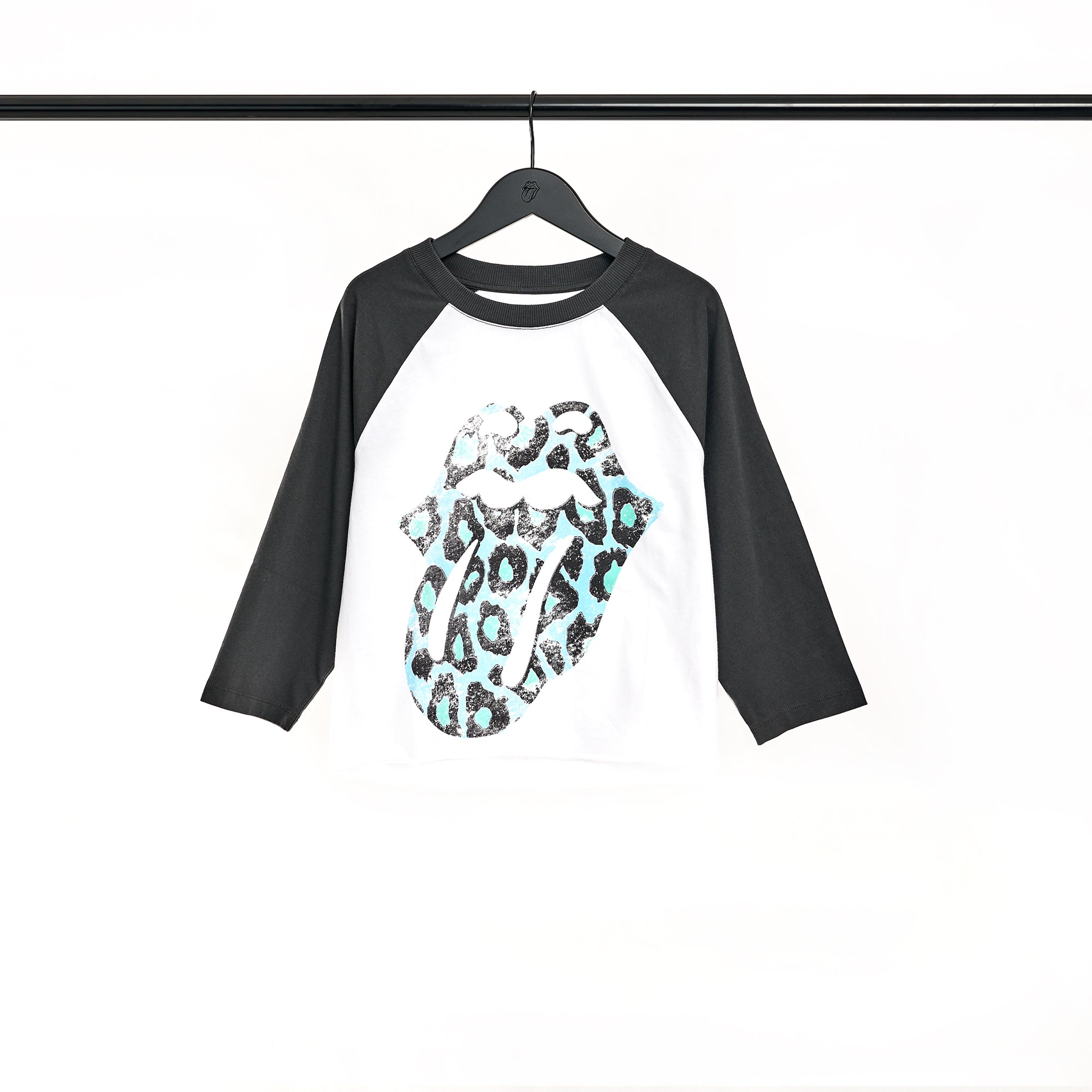 Leopard Print Tongue Cropped Raglan