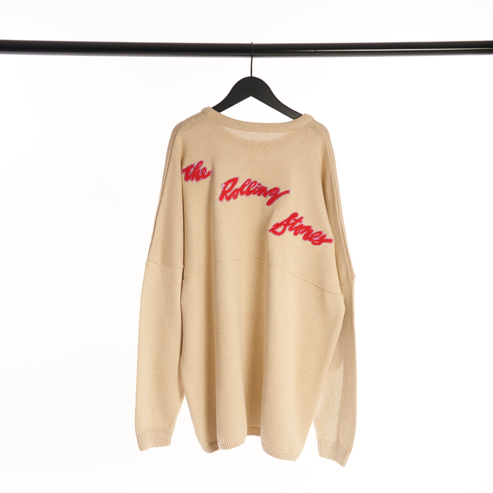 Classic Tongue Knit Chenille Patch Sweater Back