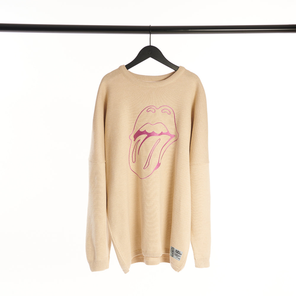 Classic Tongue Knit Chenille Patch Sweater Front