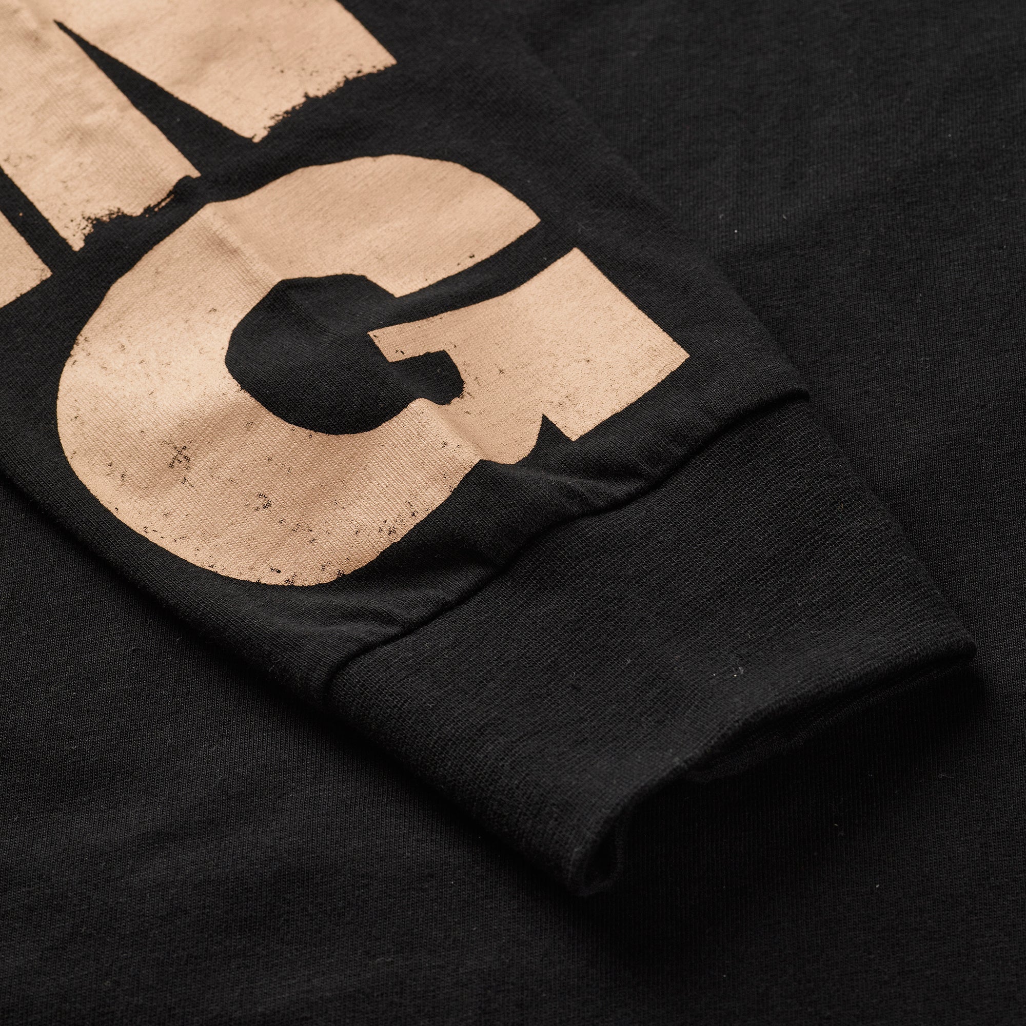 Classic Tongue & Block Font Longsleeve T-Shirt Sleeve Detail