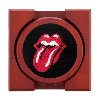 Rolling Stones Needlepoint Coaster Set Detail