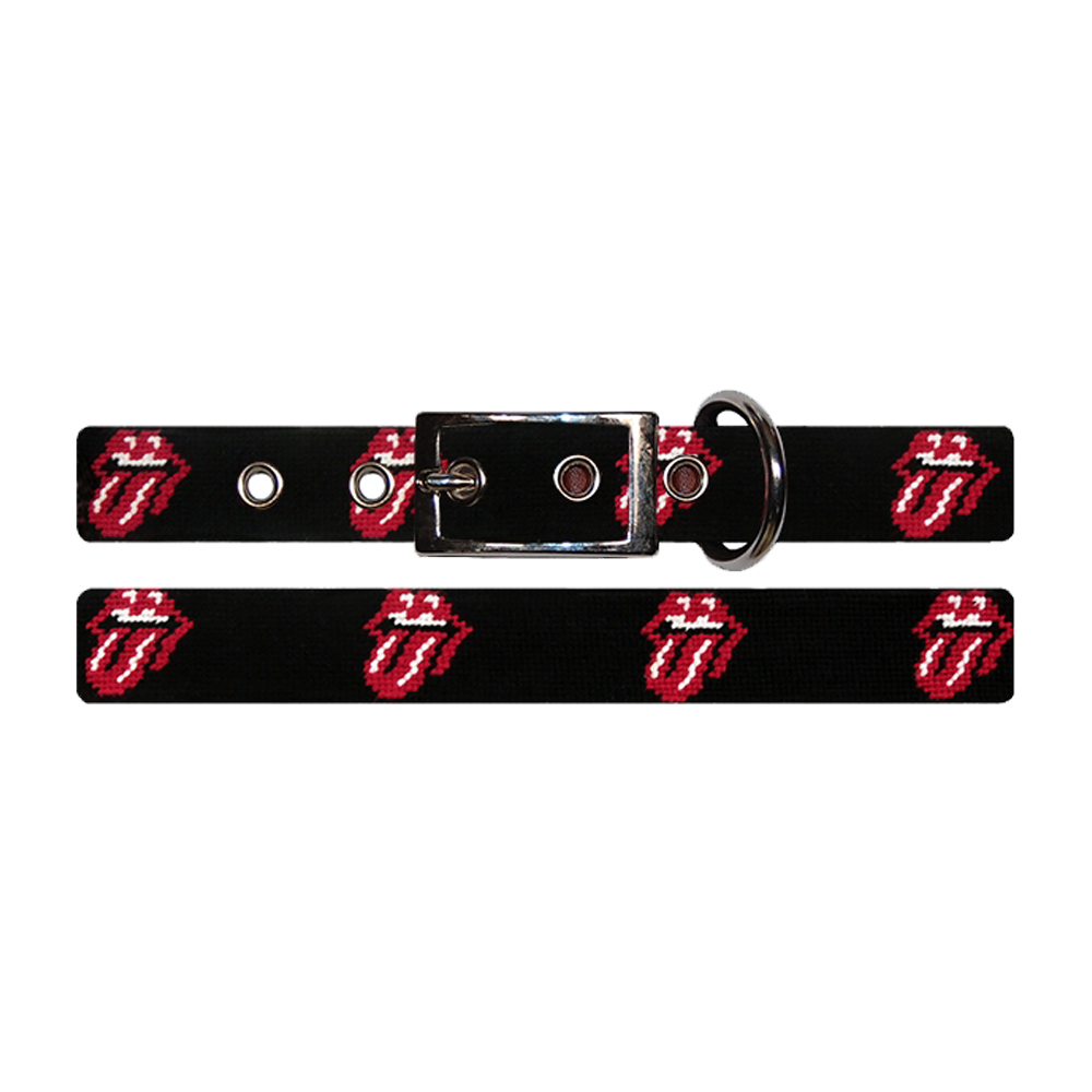 Rolling Stones Needlepoint Dog Collar