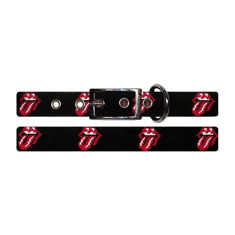 Rolling Stones Needlepoint Dog Collar