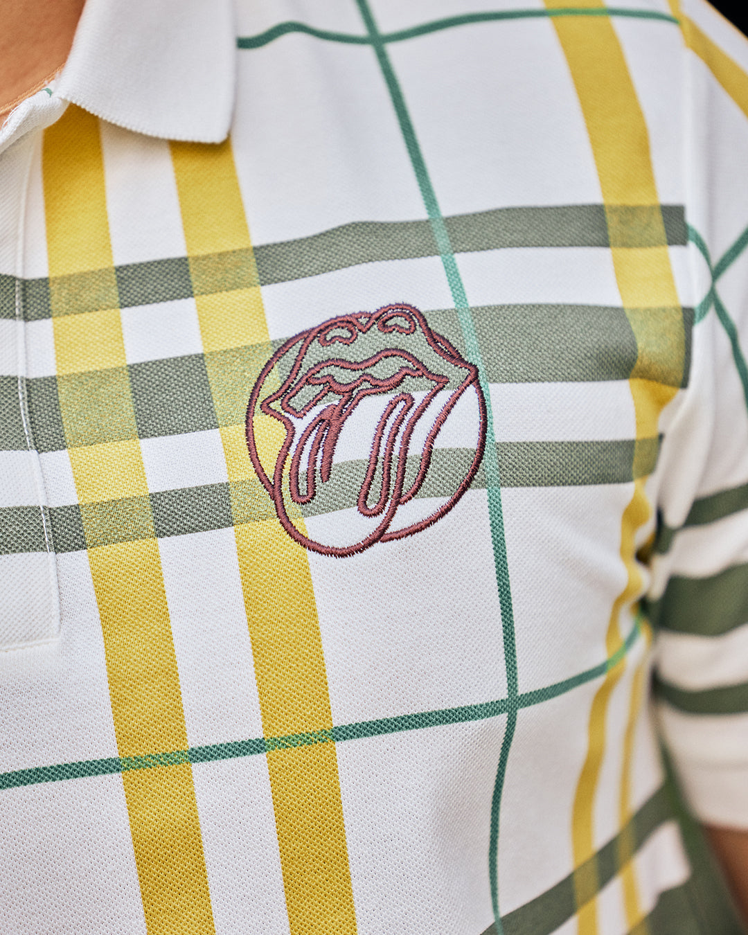 Embroidered Logo Check Polo Shirt Lifestyle 1