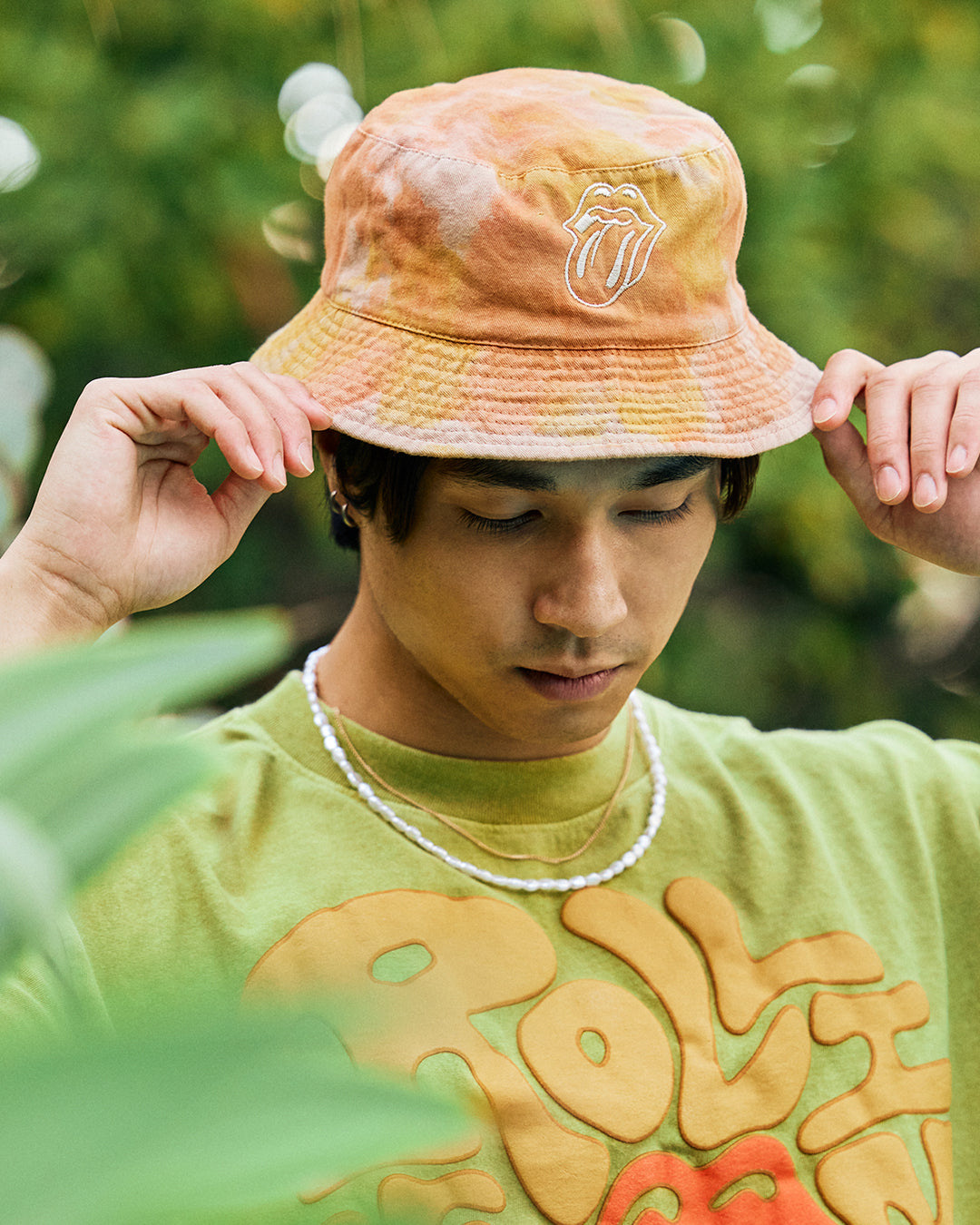 Tie Dye Embroidered Tonal Logo Bucket Hat Lifestyle