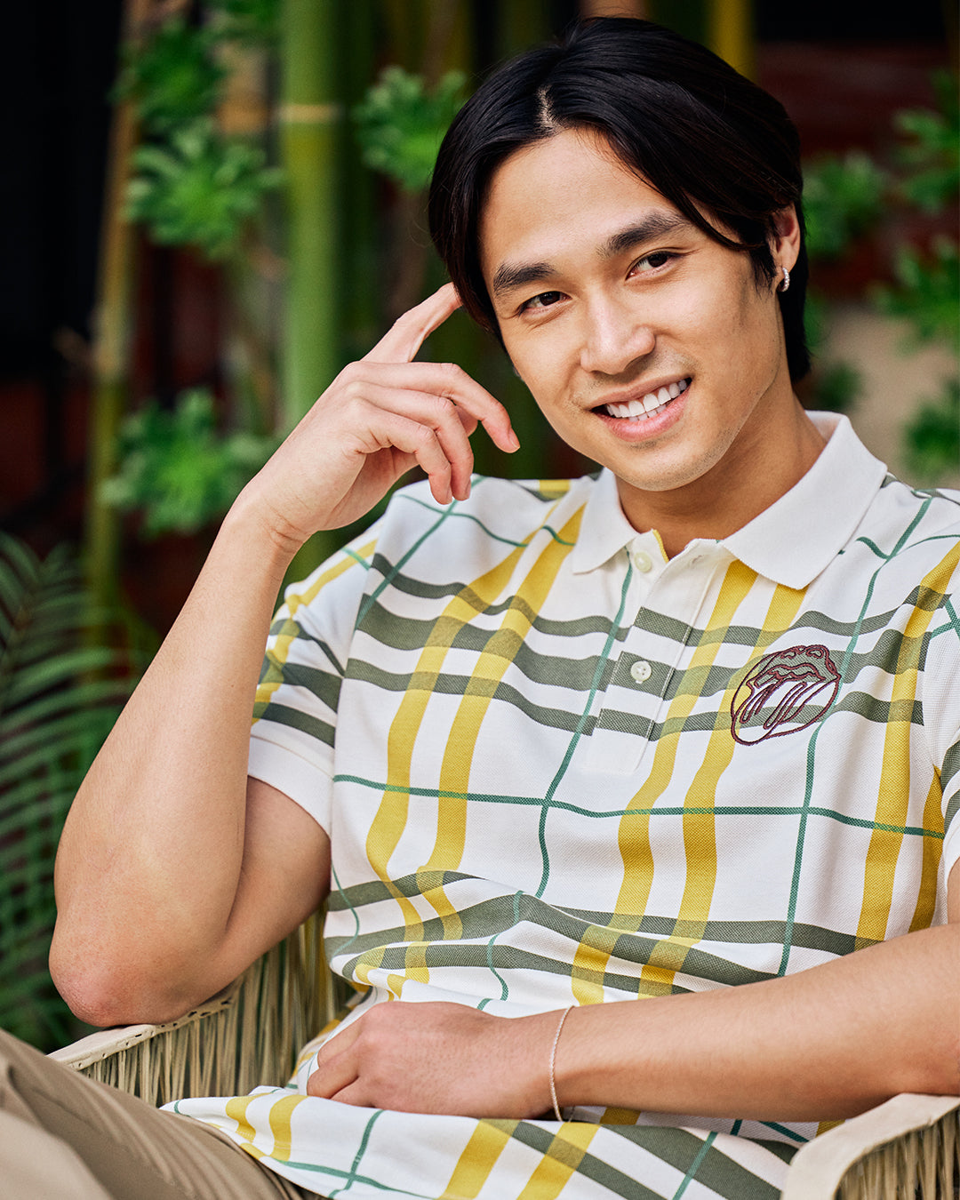 Embroidered Logo Check Polo Shirt Lifestyle 2