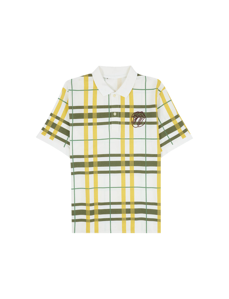 Embroidered Logo Check Polo Shirt
