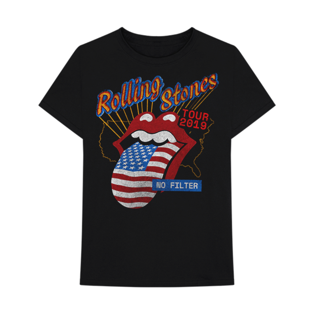 Rolling stones t shirt american flag tongue best sale