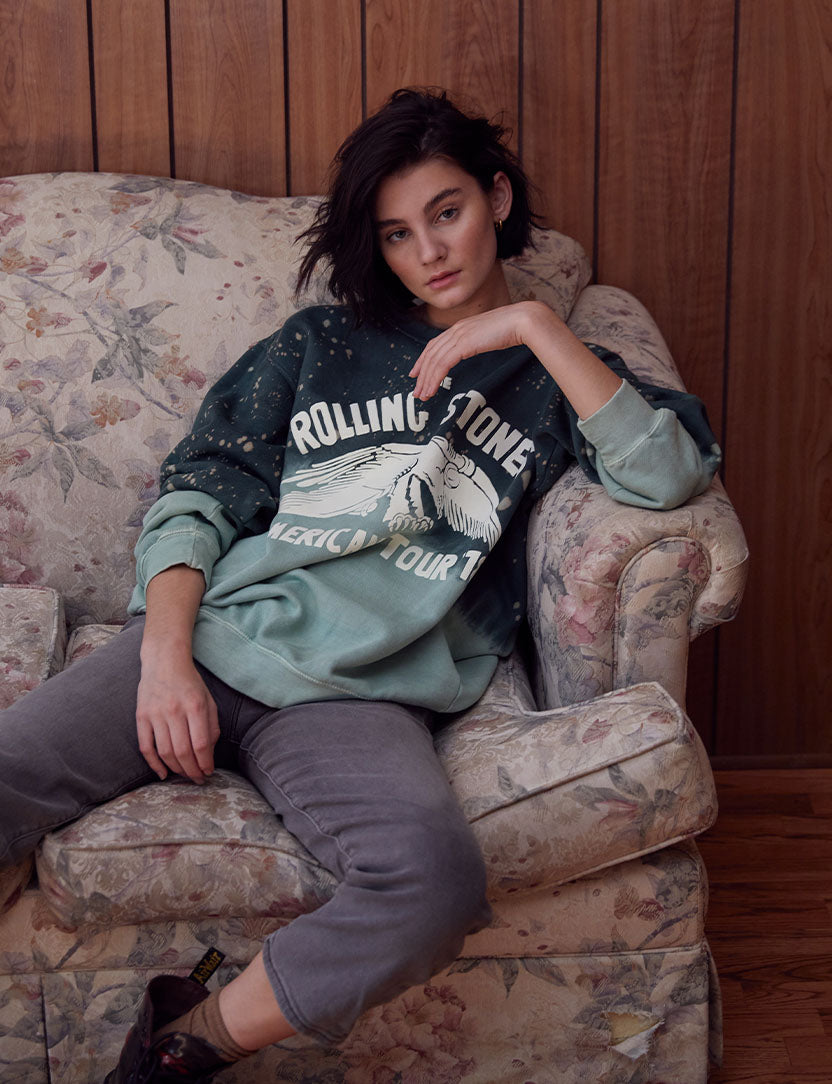 American Tour '78 Dyed Crewneck Model Shot 1