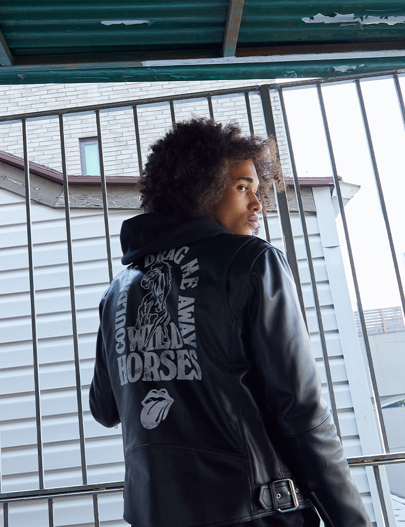 Wild Horses Premium Leather Jacket Model Shot 1