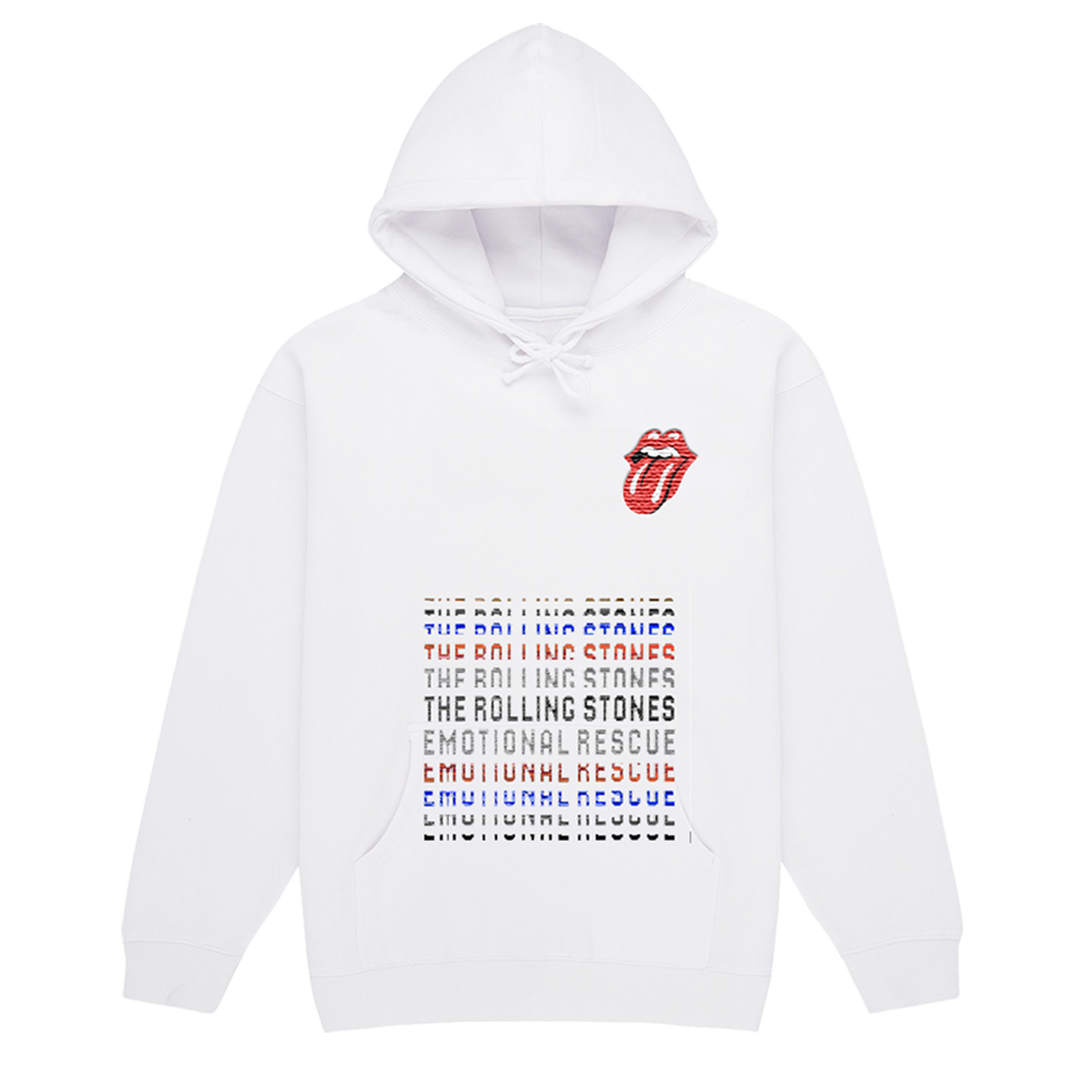 White hoodie with design best sale