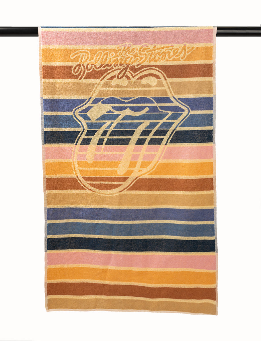 Striped Classic Tongue Beach Towel and Strap