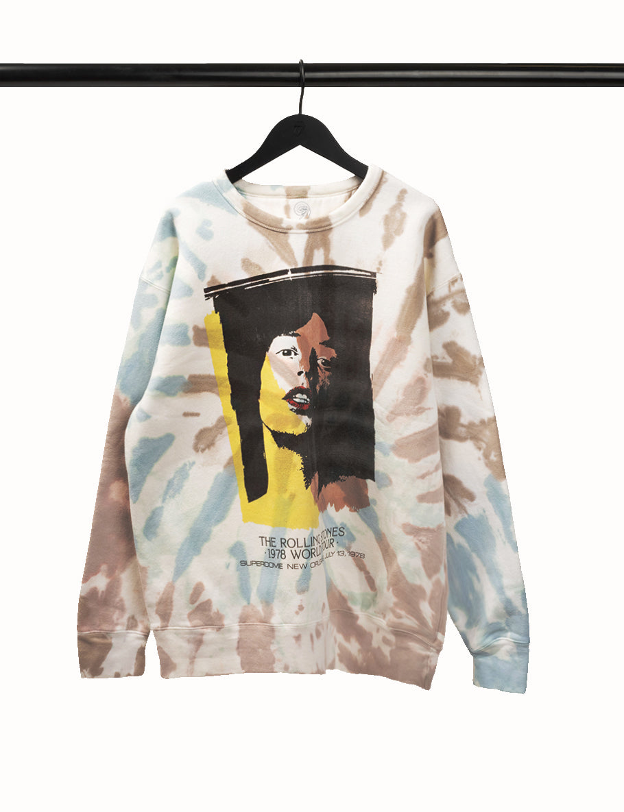 '78 Tour Mick Tie Dye Crewneck Sweater