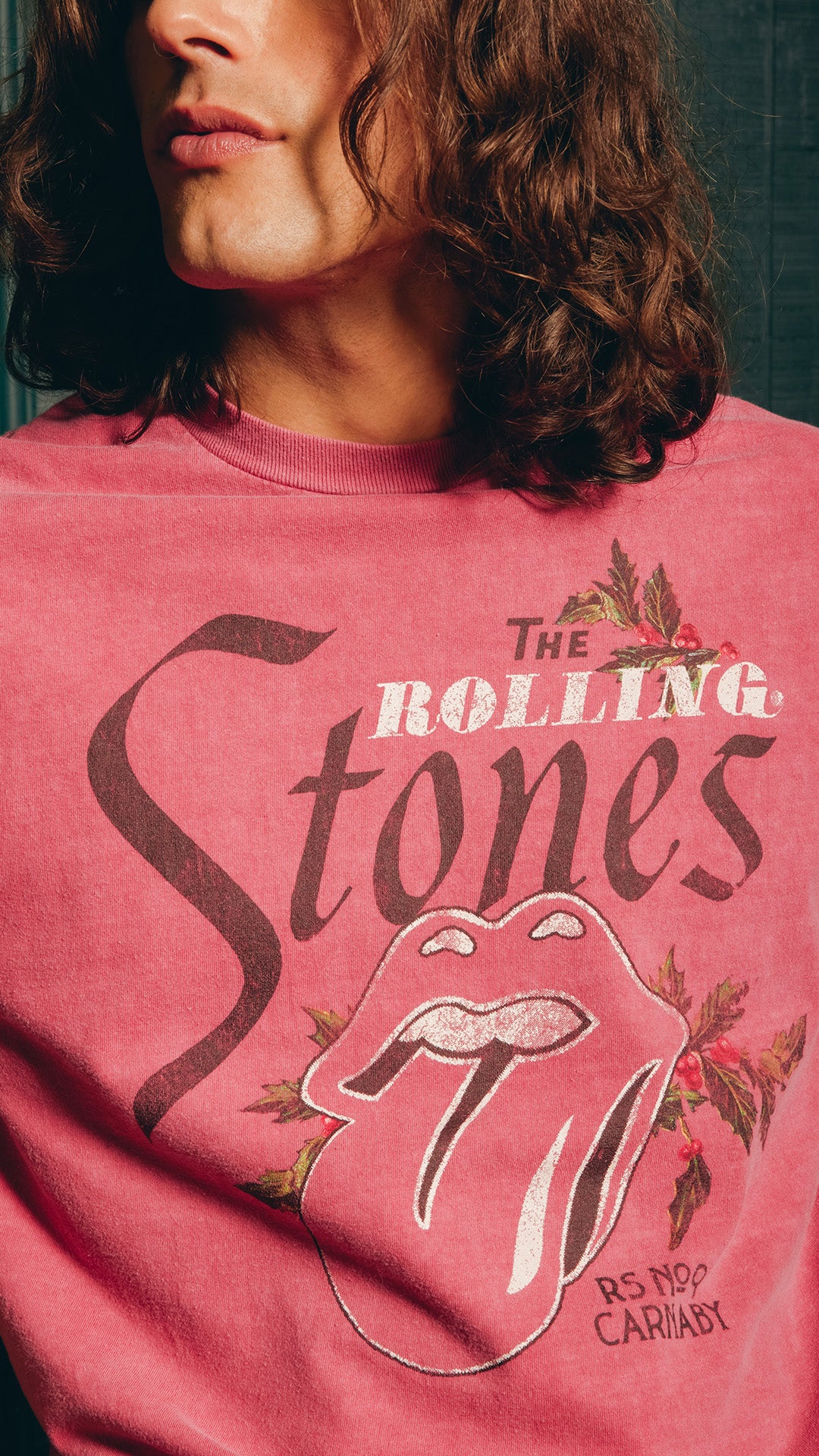 Rolling Stones Festive T-Shirt Model Detail