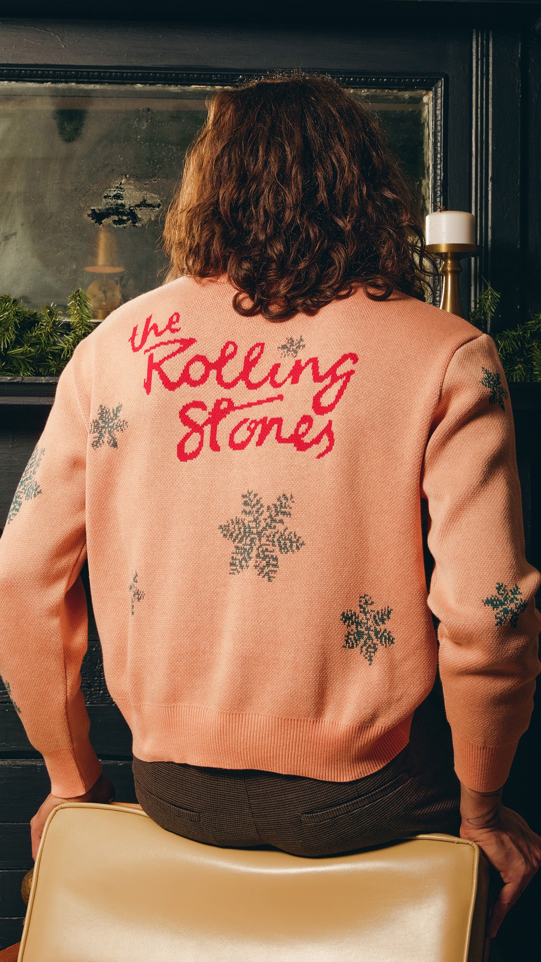 Snowflake Stones Logo Knitted Sweater Model Back