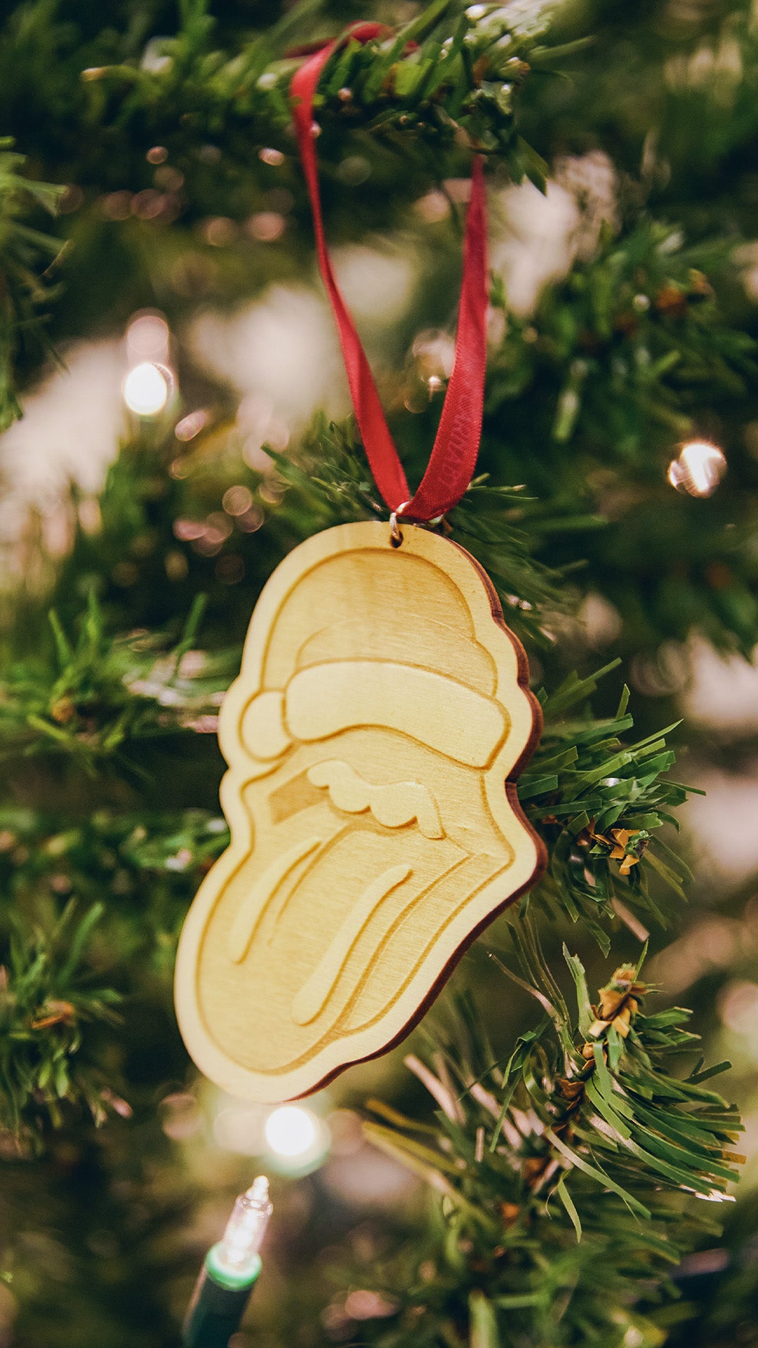 Classic Lick Santa Hat Wooden Ornament