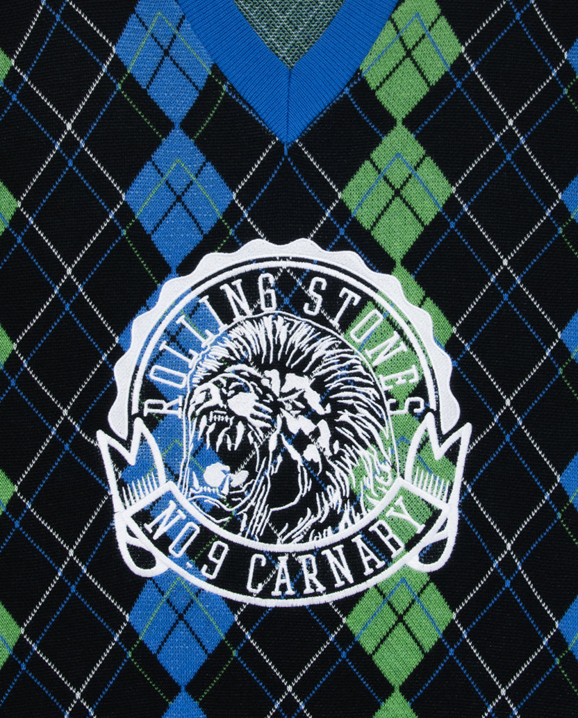 Argyle Lion Crest Stones Vest Detail