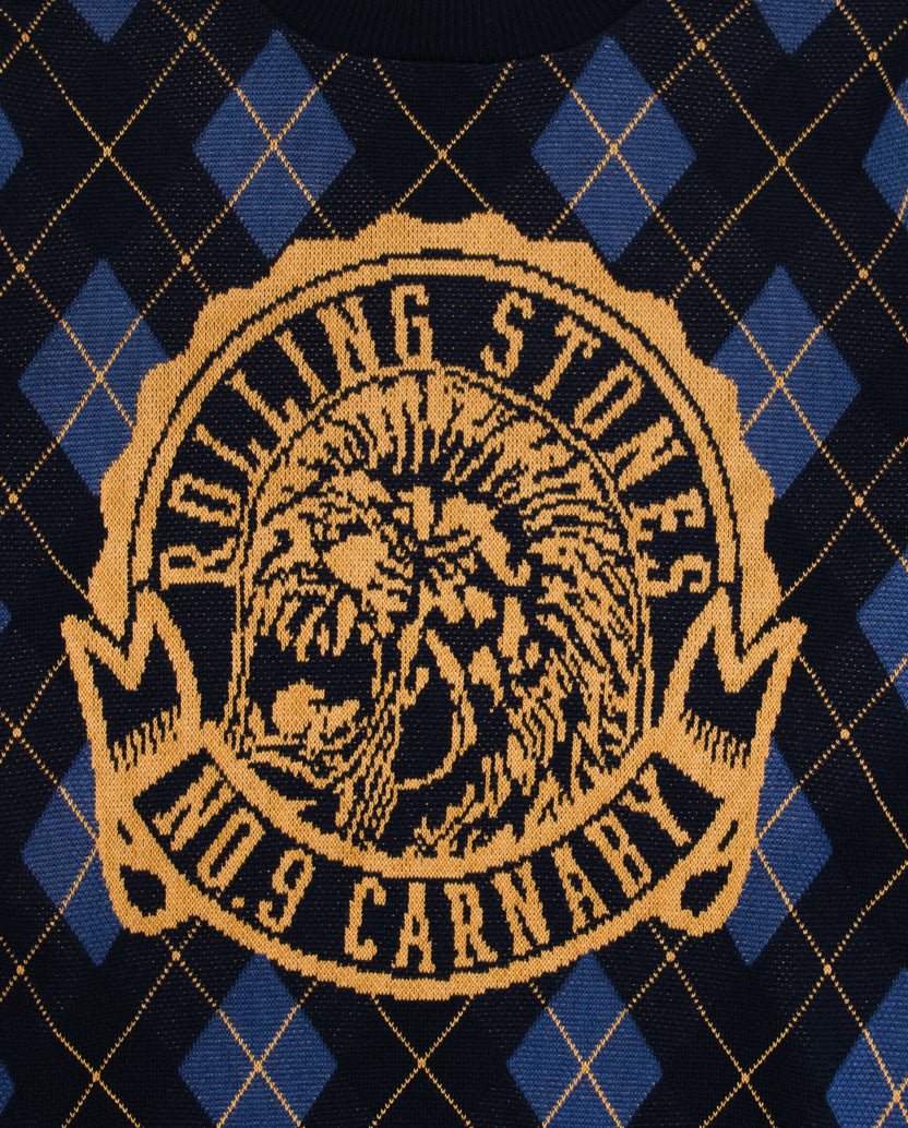 ARGYLE LION CREST KNITTED SWEATER Detail