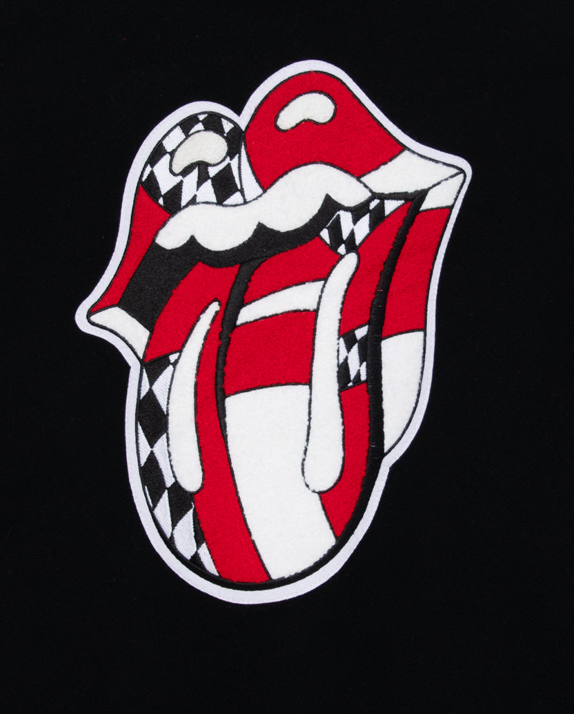 CHECKER TONGUE WOOL VARSITY JACKET Back Detail