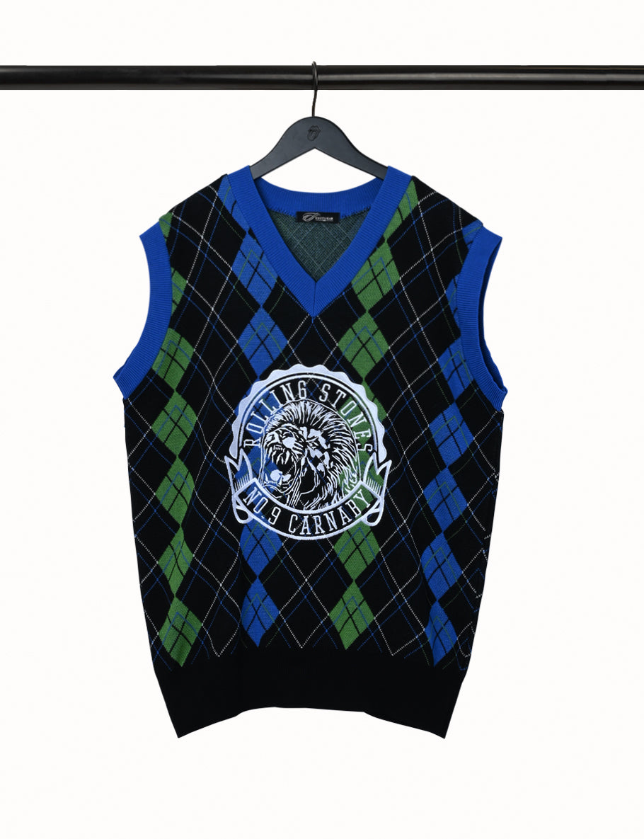 Argyle Lion Crest Stones Vest